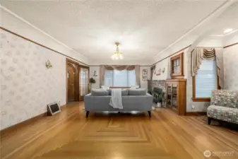 Living room large enough to entertain, dance, and enjoy company with the serenity of old charm