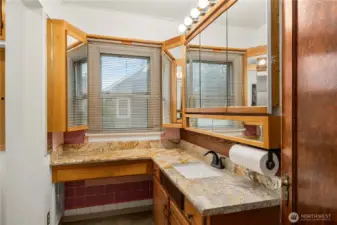 Main floor updated bathroom next to primary bedroom