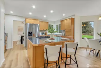 Just another angle and closer shot of the kitchen. Newer refrigerator and all appliances stay with the home!