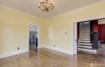Pocket door from dining room side.