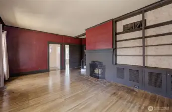 6 foot original pocket door separating dining room
