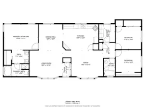 Primary bedroom opposite of other bedrooms.