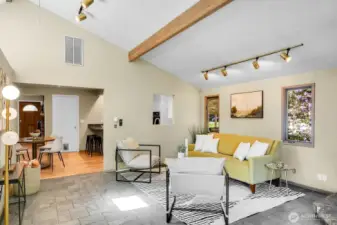 Open flow make this family room perfect for relaxing or entertaining.