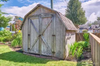 Store your bikes or kayaks in the detached shed