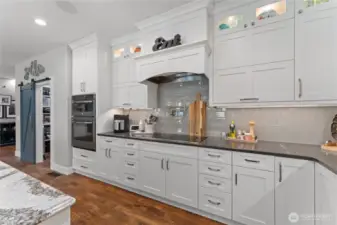 Slate GE Profile appliances with induction cooktop, tons of counter space
