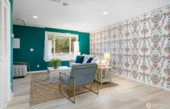 This family room is a gem! You'll love the space and function of this pretty room.