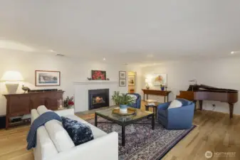 Spacious view living room plenty of space for a large piano