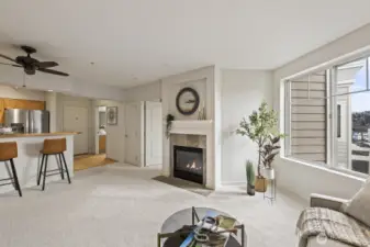 Living spaces are bright, open and inviting, with a cozy fireplace to add ambiance on chilly winter evenings.