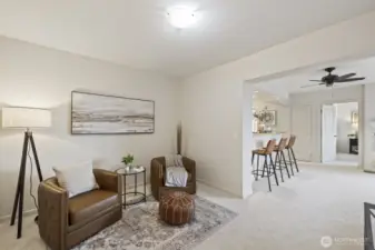 This versatile den space has so many potential uses: a home office, reading area, gym, second bedroom?