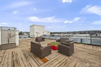 Drenched in sun with views of downtown, the ship canal, and (on a clear day) Mt. Rainier!