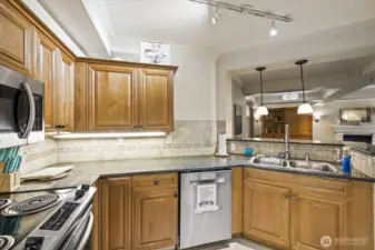 The owner's lounge includes a full kitchen too - great for Super Bowl parties, birthdays, or whatever else you need it for.