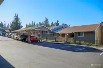 One covered parking space comes with your home