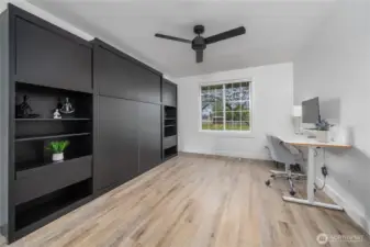 Murphy bed included in the downstairs bedroom/ Office.