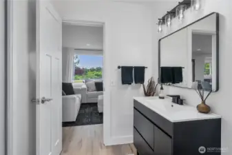 Main floor freshly updated 1/2 bath