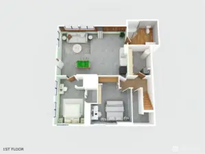 Lower level apartment with its own entrance.