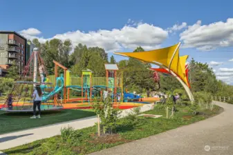 Just across from Wholefoods is an outstanding park and the entry to the Eastside trails where you can ride or walk anywhere.