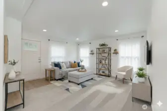 Virtually staged living room