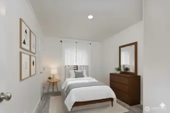 Virtually staged 2nd bedroom