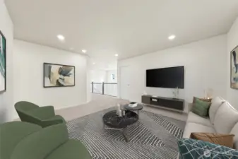 One of two upstairs lofts- virtually staged