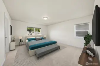 Primary Suite virtually staged.