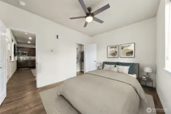 Next gen suite bedroom - virtually staged