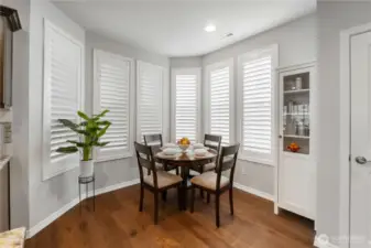 Breakfast nook is large enough to be the primary dining area if you so choose. This offers flexibility of space usage in the open-concept part of the great-room as an extension of the living room area.