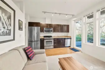 So much natural light flows throughout the space.