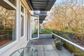 Plenty of room for comfortable outdoor seating to enjoy your morning coffee or your favorite evening beverage.