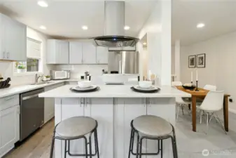 Eating bar for easy entertaining.