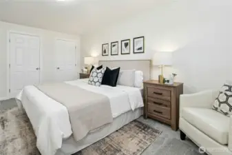 Owner Suite is HUGE with TWO full closets and attached 3/4 bathroom.