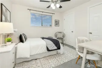 2nd bedroom faces backyard