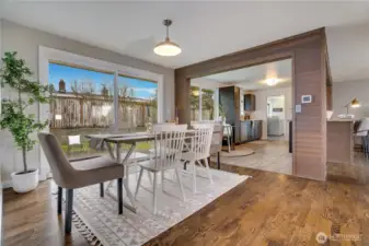 Formal dining space. The sliding door provides access to the backyard.