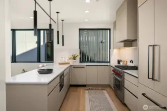 Glass was installed for separation between kitchen and office