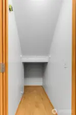 Large storage space under the stairs