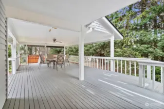 Enjoy this spacious covered deck all year round!