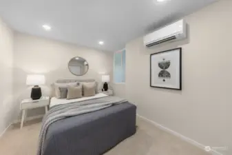 A bedroom that means business when it comes to comfort. Tucked away for extra privacy, this space is perfect for restful nights and lazy weekend mornings.