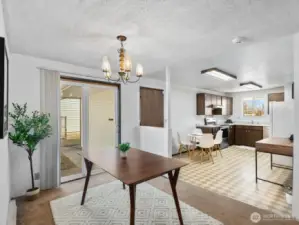 Dining room to kitchen