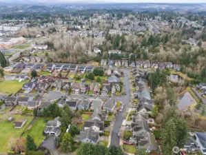 Walking distance to Lea Hill Elementary School, in the top-left of this photo.