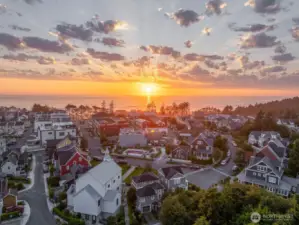 Town Center Aerial at Sunset