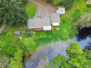 Covered area off of the garage