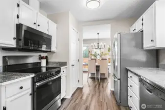 Plenty of cabinet and counter space.