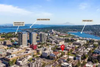 Just blocks from the University of Washington campus, cafés, and shopping in the vibrant U-District.
