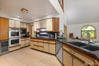 Custom cabinetry offers plenty of storage.