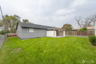 Fully fenced backyard