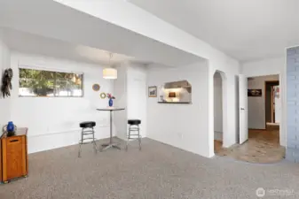 Dining/kitchen area, lower level.