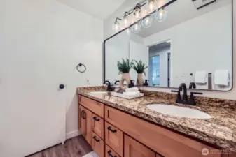 Double Vanity Bathroom with Granite Counter