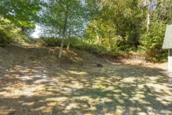 Terrace in backyard with room in drive for RV parking