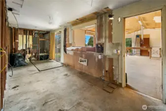 Kitchen, ready to be opened to the light filled family room and dining room.