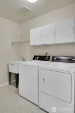 Laundry room with sink and storage! W/D stay.
