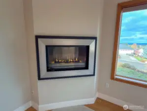 An aesthetically appealing propane fireplace for ambience and comfort.